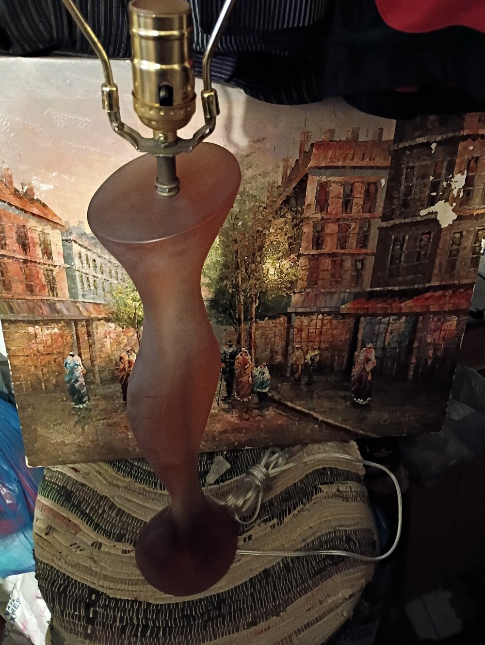 Paolo Gucci-Vintage Sculptural Acrylic "WAVE" Figure Table Lamp Made 🇮🇪 Italy.